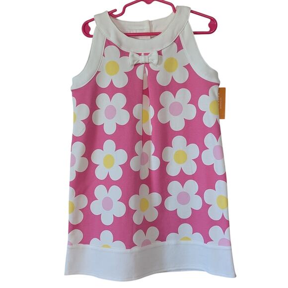 Gymboree NWT Girls Retro In the Pink Daisy Print Sleeveless Dress Size 6 - Picture 1 of 9